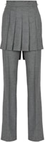 (Women) FENDI Gray Wool Pleated Trousers FR6504AM3NF0TDR (Women) FENDI Gray Wool Pleated Trousers FR6504AM3NF0TDR