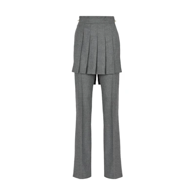 (Women) FENDI Gray Wool Pleated Trousers FR6504AM3NF0TDR