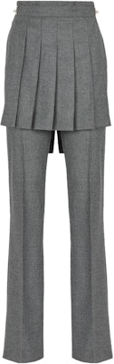 (Women) FENDI Gray Wool Pleated Trousers FR6504AM3NF0TDR Order (Women) FENDI Gray Wool Pleated Trousers FR6504AM3NF0TDR