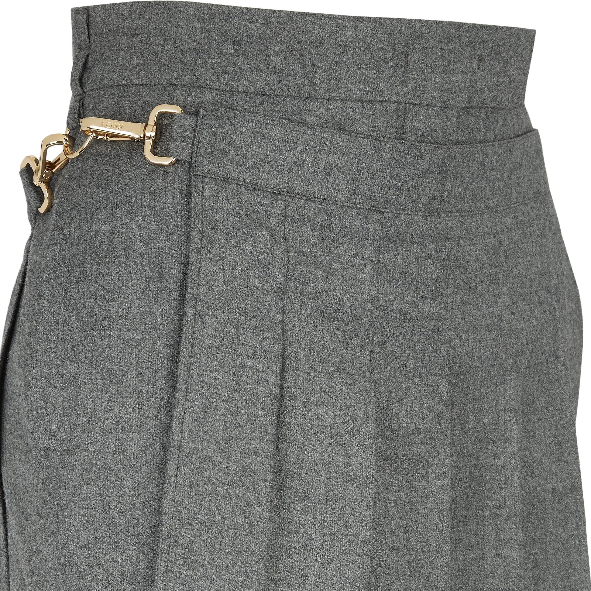 Purchase (Women) FENDI  Gray Wool Pleated Trousers FR6504AM3NF0TDR