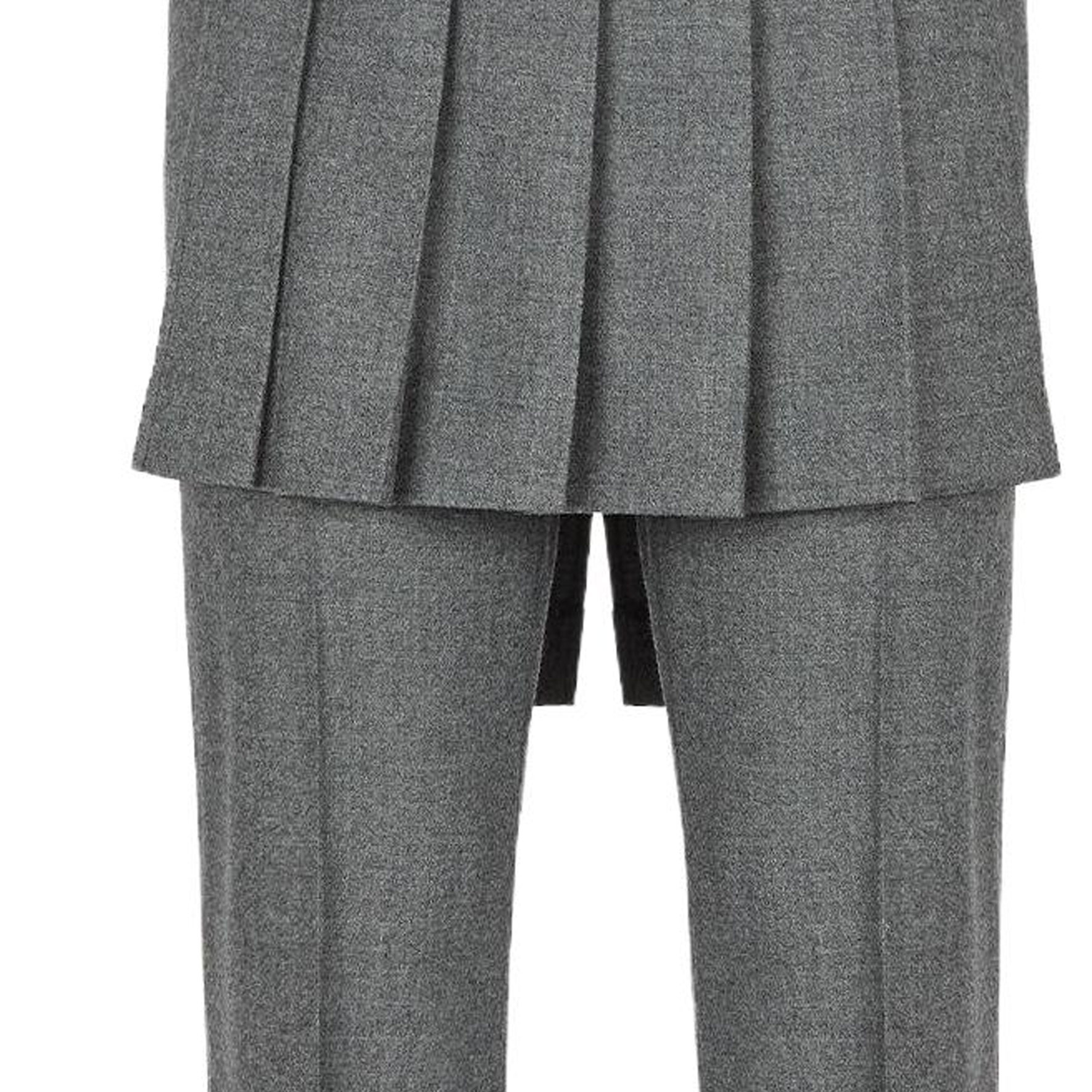 Cheap (Women) FENDI  Gray Wool Pleated Trousers FR6504AM3NF0TDR