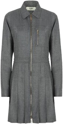 (Women) FENDI Grey Long Sleeve Zipper Polo Collar Short Dress. FDC846AM3NF0TDR Buy (Women) FENDI Grey Long Sleeve Zipper Polo Collar Short Dress. FDC846AM3NF0TDR