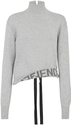 (Women) FENDI High-Neck Sweater with Logo Letter Print in Gray. FZX934ANJJF0TAZ Buy (Women) FENDI High-Neck Sweater with Logo Letter Print in Gray. FZX934ANJJF0TAZ