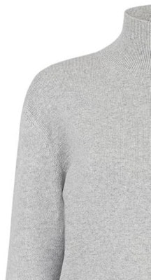 (Women) FENDI High-Neck Sweater with Logo Letter Print in Gray. FZX934ANJJF0TAZ Details for (Women) FENDI High-Neck Sweater with Logo Letter Print in Gray. FZX934ANJJF0TAZ