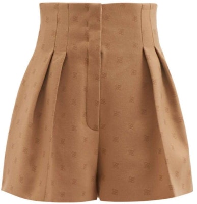 (Women) FENDI High-Waisted Solid Color Shorts with Logo Print - Camel. FR6336AHL4F1ENR Buy (Women) FENDI High-Waisted Solid Color Shorts with Logo Print - Camel. FR6336AHL4F1ENR