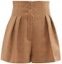 Order (Women) FENDI High-Waisted Solid Color Shorts with Logo Print - Camel. FR6336AHL4F1ENR