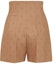 Lookbook (Women) FENDI High-Waisted Solid Color Shorts with Logo Print - Camel. FR6336AHL4F1ENR