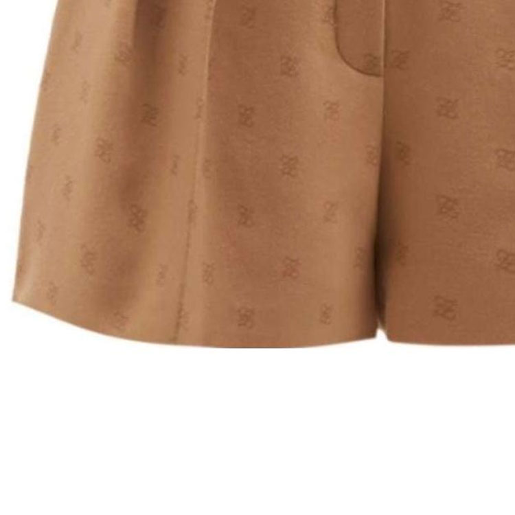 Cheap (W) FENDI Celana Pendek High-Waist Polos dengan Logo Print - Camel. FR6336AHL4F1ENR