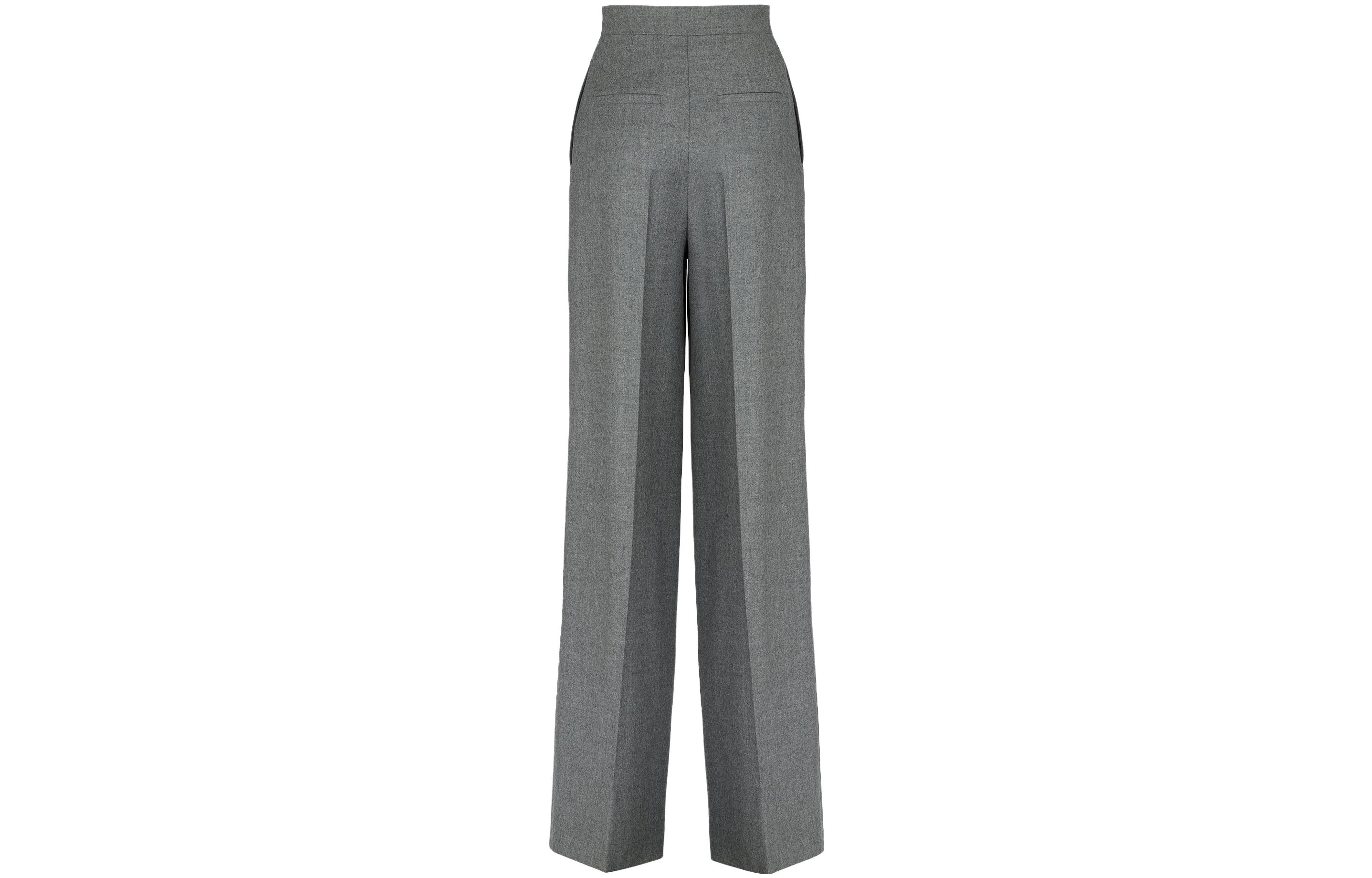 Lookbook (W) FENDI Seluar Kasual Pinggang Tinggi Kaki Lurus Kelabu Mix. FR6375AM3NF0TDR