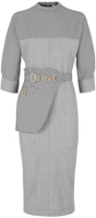 (Women) FENDI Houndstooth Belted Waist Long Sleeve Dress Grey SS22. FDB877AKSMF1IHJ (Women) FENDI Houndstooth Belted Waist Long Sleeve Dress Grey SS22. FDB877AKSMF1IHJ