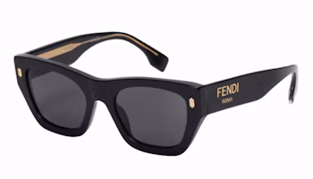 Order (W) FENDI 黑色不規則形太陽眼鏡附金屬點綴 - 可配處方鏡片。 FE4010001A
