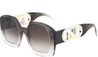 (Women) FENDI Irregular Grey Sunglasses with Thick Frame and Hollow Design FE40048U50F (Women) FENDI Irregular Grey Sunglasses with Thick Frame and Hollow Design FE40048U50F