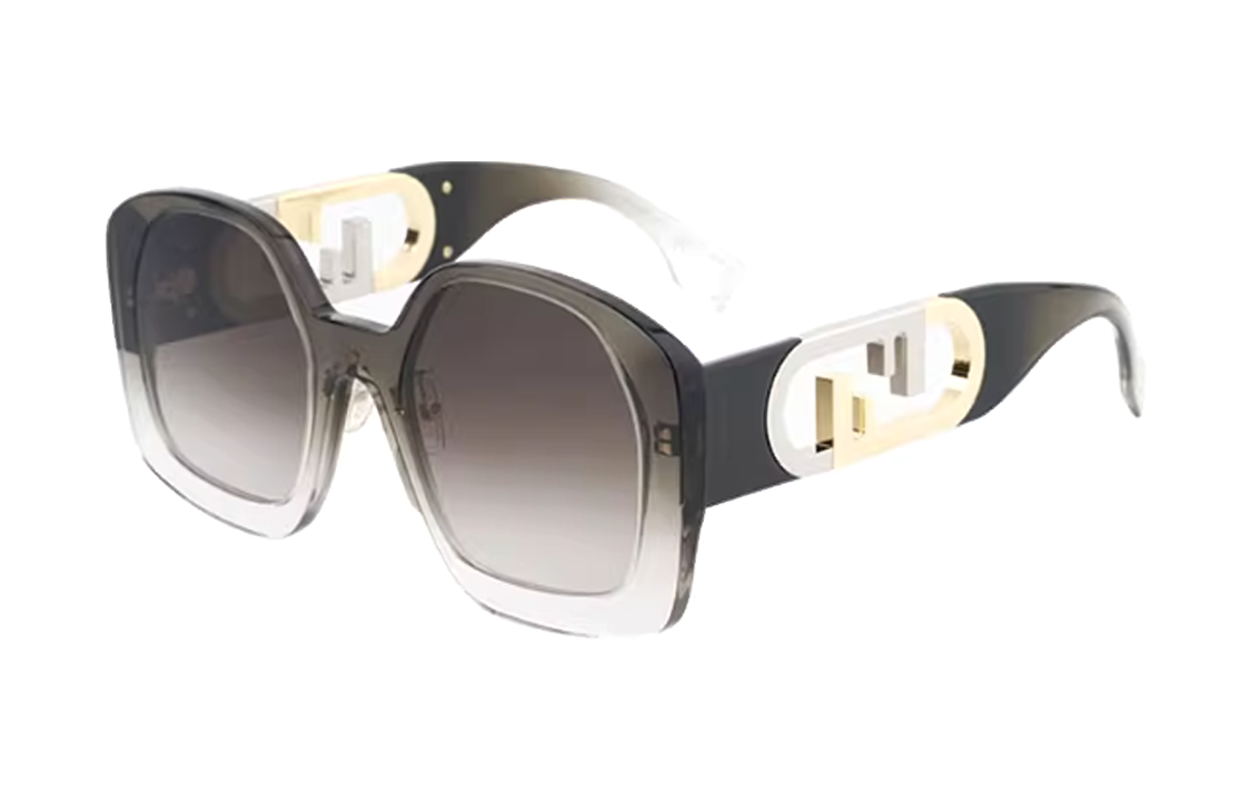 Order (W) FENDI 不规则灰色墨镜 厚框空心设计 FE40048U50F