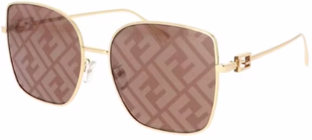 (Women) FENDI Irregular Metal Frame Sunglasses with Letter Print - Gold. FE40013U30G (Women) FENDI Irregular Metal Frame Sunglasses with Letter Print - Gold. FE40013U30G