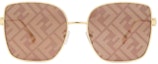 Lookbook (Women) FENDI Irregular Metal Frame Sunglasses with Letter Print - Gold. FE40013U30G
