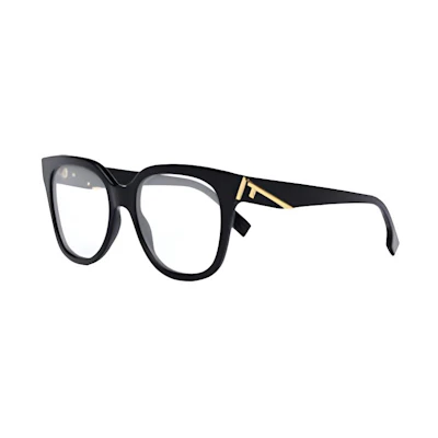 (Women) FENDI Irregular Optical Glasses with Logo Detail - Black FE50064F57001