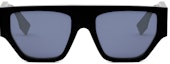 Lookbook (Women) FENDI Irregular Square Black Sunglasses with Cutout Logo Temples. FE40108U01V
