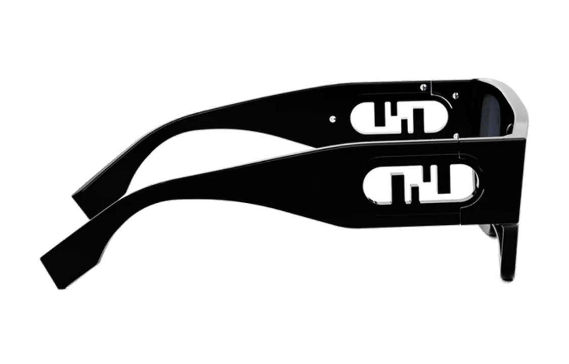 Purchase (W) 芬迪 不规则方形黑色太阳镜 带镂空标志镜腿. FE40108U01V