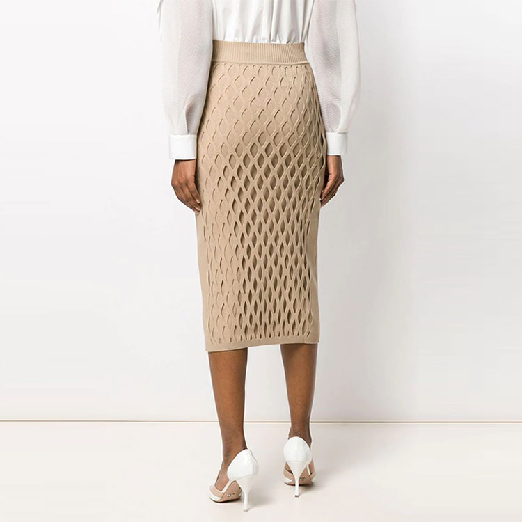 Purchase (W) FENDI Falda Lápiz de Malla Acanalada Vestido Casual Caqui. FZQ594A9WQF18DT