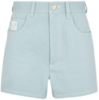 (Women) FENDI Light Blue Denim Shorts with Studded Pockets. FLP835AOE7F08S8 (Women) FENDI Light Blue Denim Shorts with Studded Pockets. FLP835AOE7F08S8