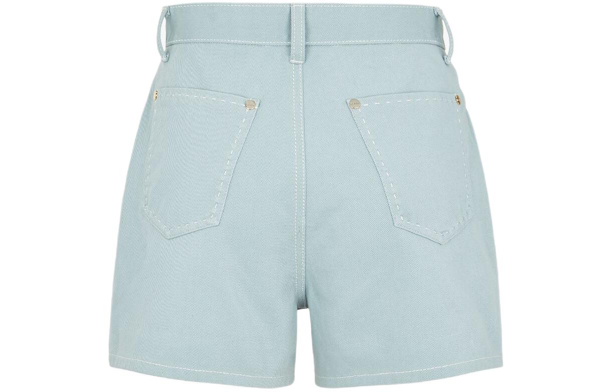 Lookbook (W) FENDI Celana Pendek Denim Biru Muda dengan Saku Berhias Stud. FLP835AOE7F08S8