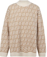 (Women) FENDI Logo Jacquard Knit Pullover Sweater Beige FW22. FZX862ALOJF0QU5 (Women) FENDI Logo Jacquard Knit Pullover Sweater Beige FW22. FZX862ALOJF0QU5