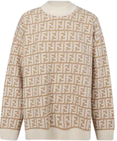 Order (W) FENDI 經典Logo提花針織毛衣 米色 FW22. FZX862ALOJF0QU5