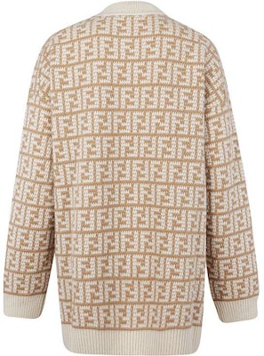 (Women) FENDI Logo Jacquard Knit Pullover Sweater Beige FW22. FZX862ALOJF0QU5 Lookbook (Women) FENDI Logo Jacquard Knit Pullover Sweater Beige FW22. FZX862ALOJF0QU5