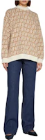 Shop (W) FENDI 經典Logo提花針織毛衣 米色 FW22. FZX862ALOJF0QU5