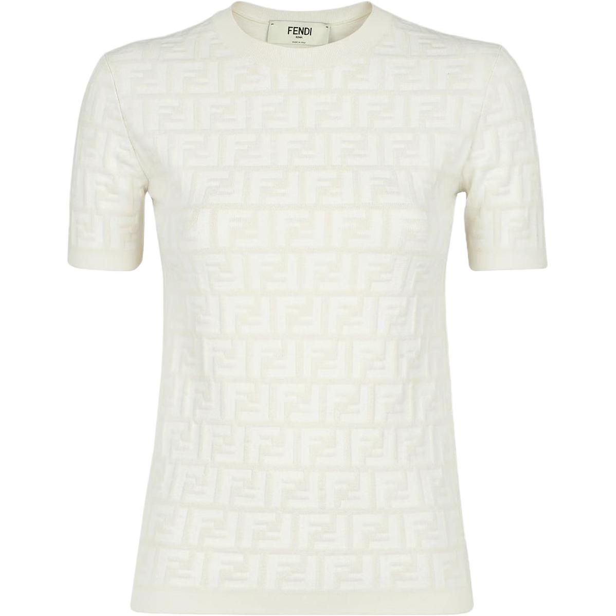 (Women) FENDI  Logo Monogram Print Short Sleeve T-Shirt SS23 FZX999AQ41F1M2A