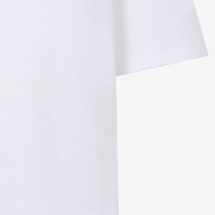 Sizing (W) 펜디 로고 프린트 반팔 오버사이즈 티셔츠 화이트 SS24. FS9626AQFZF0ZNM