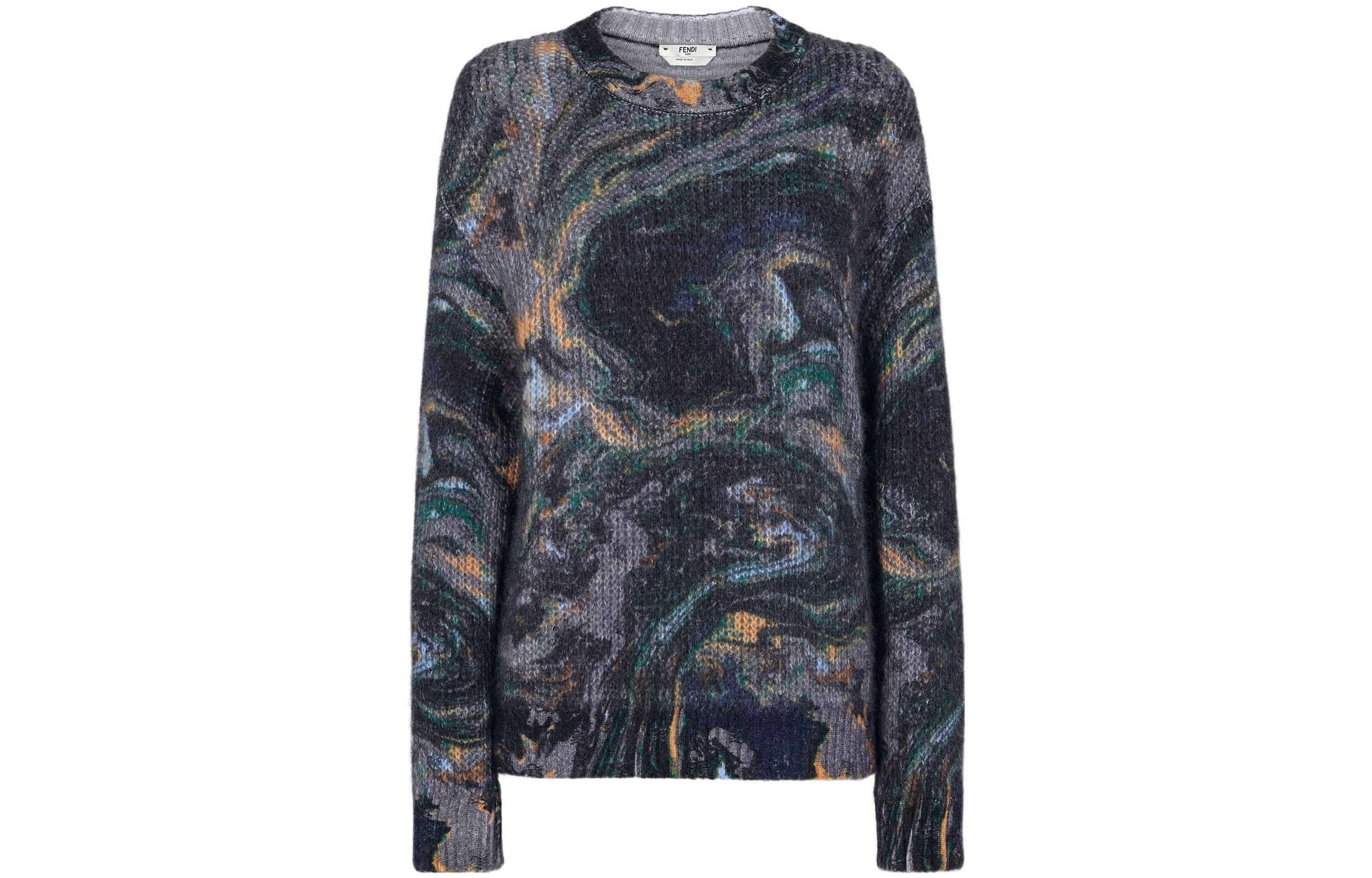 Order (W) FENDI 大理石圖案多色圓領長袖毛衣. FZX750AGITF1FLH