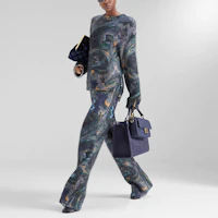 Shop (Women) FENDI Marble Pattern Crewneck Long Sleeve Sweater Multicolor. FZX750AGITF1FLH
