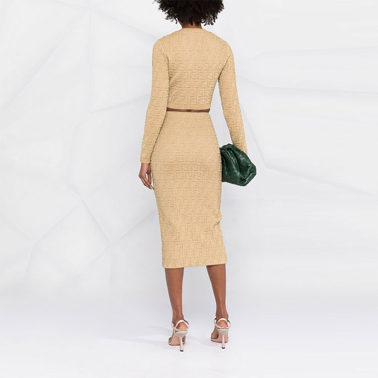 Shop (W) 芬迪 金色金属FF图案针织毛衣 春夏22款 FZX816AJTIF0VT1