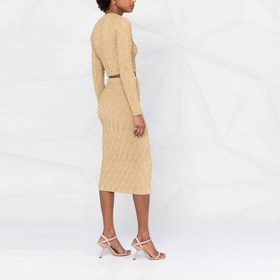 (Women) FENDI Metallic FF Pattern Knit Pullover Sweater Gold SS22. FZX816AJTIF0VT1 Purchase (Women) FENDI Metallic FF Pattern Knit Pullover Sweater Gold SS22. FZX816AJTIF0VT1