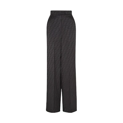 (Women) FENDI Monogram Silk Straight-Leg Casual Pants. FR6375AJ0ZF0GME