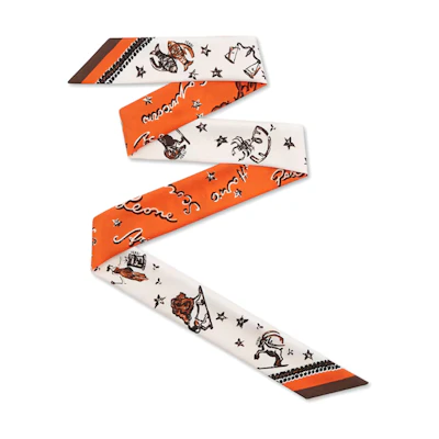 (Women) FENDI Multicolor Alphabet Print Silk Scarf FXT011-APE2-F0X2M