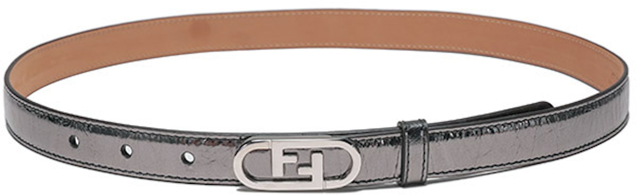 (Women) FENDI O'Lock Narrow Leather Belt Gunmetal Grey 2cm Width. 8C0652-AISP-F0YUK【】 Shop (Women) FENDI O'Lock Narrow Leather Belt Gunmetal Grey 2cm Width. 8C0652-AISP-F0YUK【】