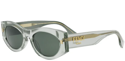 (Women) FENDI Oval Acetate Sunglasses with Logo Temples - Clear. FE40125I95N (Women) FENDI Oval Acetate Sunglasses with Logo Temples - Clear. FE40125I95N
