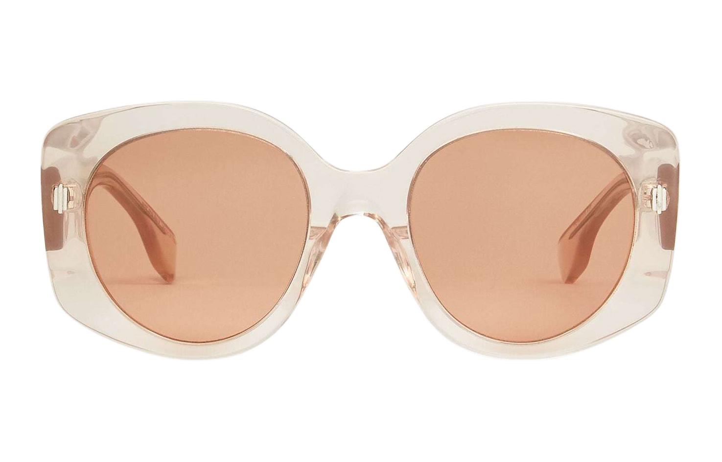 (Women) FENDI  Oval Acetate Sunglasses with Logo Temples - Transparent. FOA040V1PF1PEO 圖 3