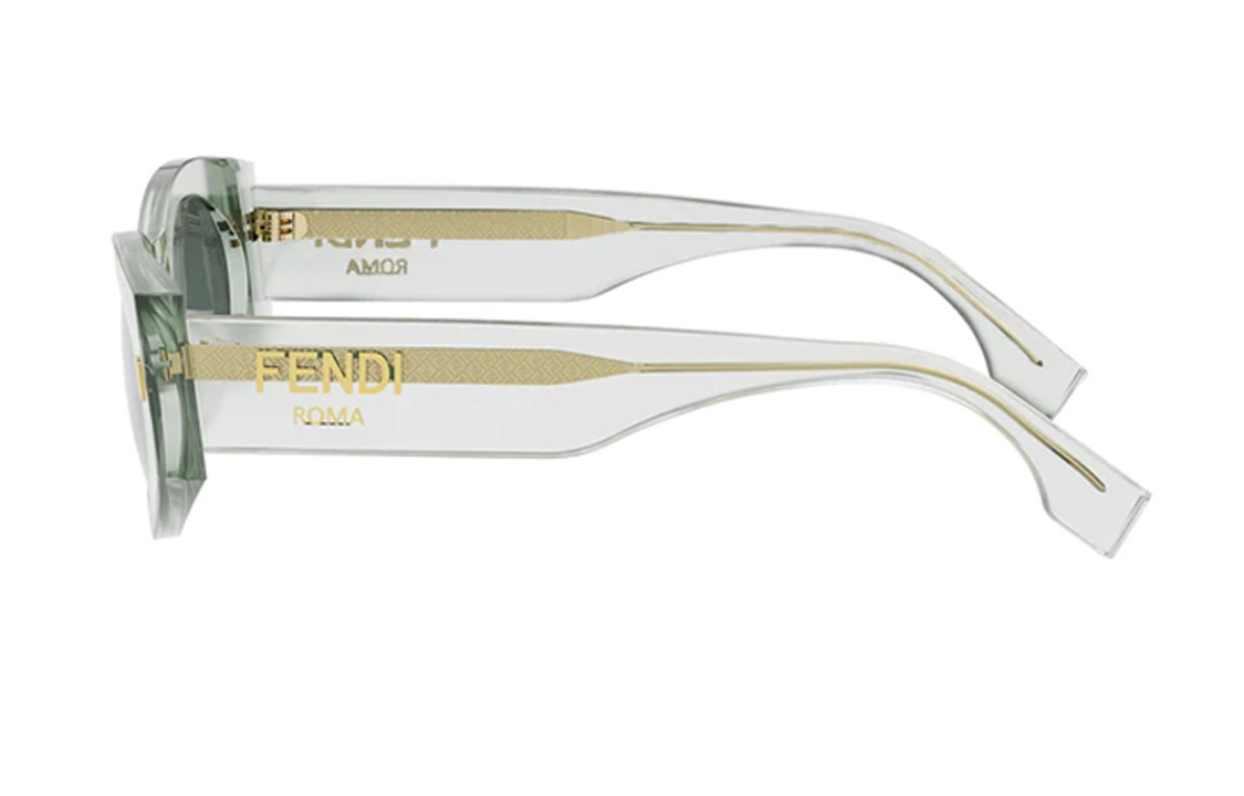 Shop (W) FENDI Gafas de Sol Ovaladas de Acetato con Logo en Patillas - Transparente. FE40125I95N