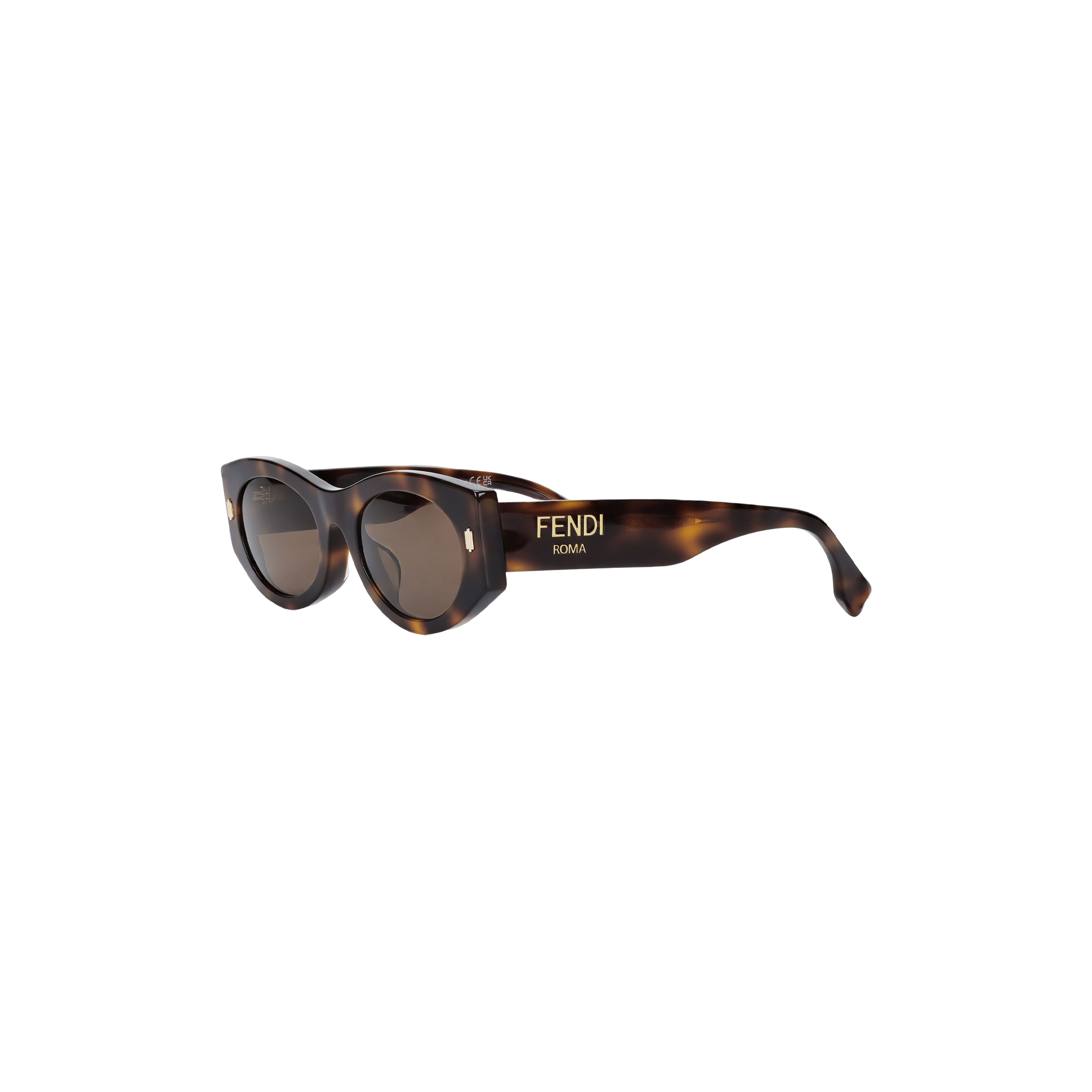 (Women) FENDI  Oval Tortoiseshell Sunglasses with Logo Design. FE40125F5353E