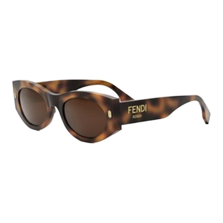 (Women) FENDI  Oval Tortoiseshell Sunglasses with Logo Design. FE40125F5353E 圖 2