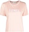 Order (Women) FENDI Pink Embroidered Logo Crewneck Short Sleeve T-Shirt. FS7389ALCAF1IHD