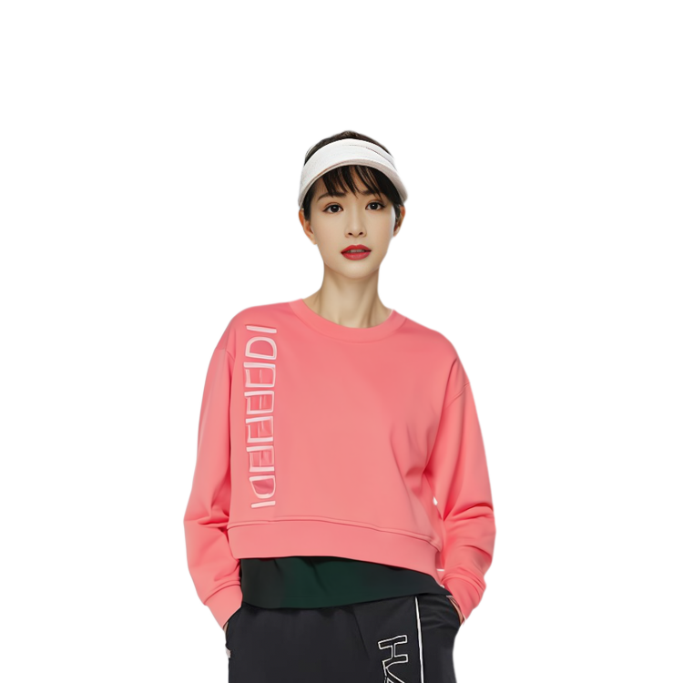 Shop (W) 펜디 핑크 로고 프린트 크루넥 롱슬리브 스웻셔츠. FS7427ANQRF1K9Y