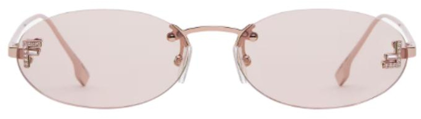 (Women) FENDI Pink Oval Metal Sunglasses with Logo Temples. FOL043V1TF1PFS Lookbook (Women) FENDI Pink Oval Metal Sunglasses with Logo Temples. FOL043V1TF1PFS