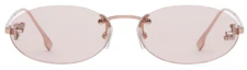 Lookbook (Women) FENDI Pink Oval Metal Sunglasses with Logo Temples. FOL043V1TF1PFS