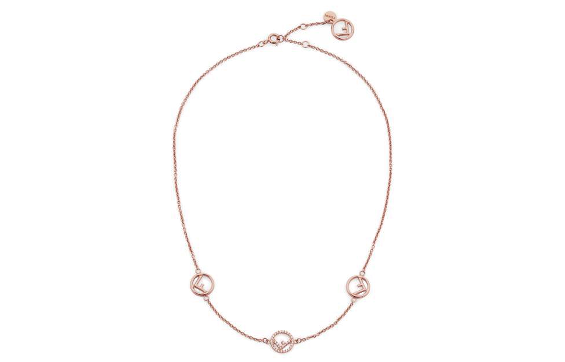 (Women) FENDI  Pink Zirconia Logo Chain Necklace. 8AG7356DMF15IG 圖 3