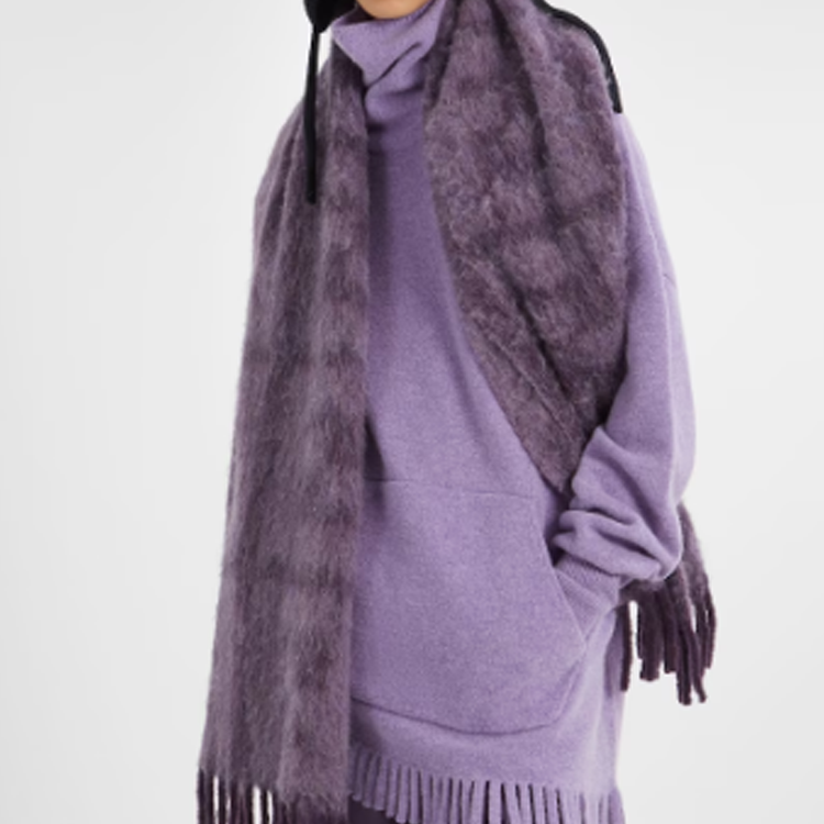 Shop (W) 芬迪紫色针织围巾满版FF字母图案 FXS729APWAF1GFZ