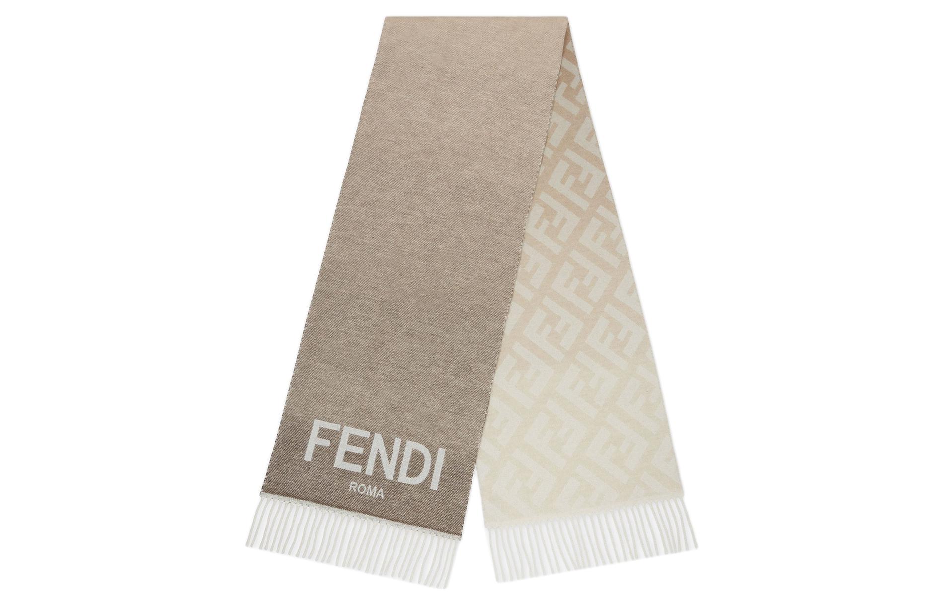 (Women) FENDI  Reversible Knitted Fringe Scarf in Gray. FXT363ALSWF0QD3 圖 2